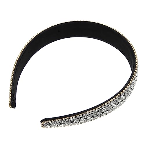 minkissy Glitzer-stirnband Glitzer-stirnbänder Für Damen Glitzernder Haarreif Spa-haarbänder Für Damen Juwelenbesetzte Stirnbänder Dünnes Haarband Braut Schmuck Weiß Blitz Strasssteine von minkissy