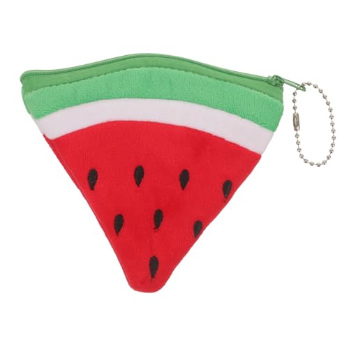 minkissy Wassermelonen-Geldbörse Halter Schlüssel schlank Geldbeutel Münzbeutel Plüsch-Geldbörse für Frauen kleine Frauen Portemonnaie rot von minkissy