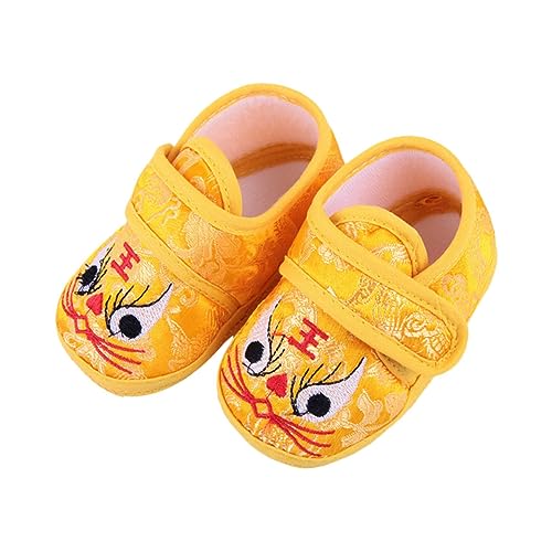 minkissy Weiche Lauflernschuhe mit Tigerkopf Motiv Atmungsaktiv rutschfest Leicht und Monate als und Schutz vor Kälte von minkissy