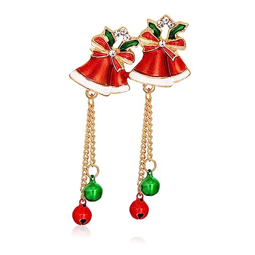 minkissy Weihnachtliche Brosche Kleine Glocke Rot Glitzernd Kreative Anstecknadel Für Kleidung Schal Rucksack Accessoire von minkissy