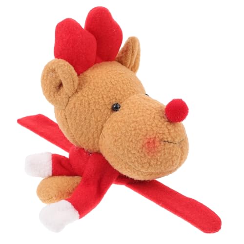 minkissy Weihnachtliches Elch Slap Bracelet aus Weichem Plüsch Langlebiges Partyarmband mit Baumwollfüllung Komfortabel Leicht Tragbar Festliche Dekoration für Weihnachtsfeiern und von minkissy