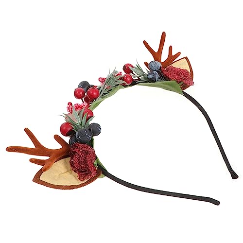 minkissy Weihnachtliches Haarband mit Rentiergeweih und Beeren Festliches Haaraccessoire für Erwachsene für Weihnachten Kostümpartys und Cosplay Leicht Tragbar für Bezaubernde Frisuren von minkissy