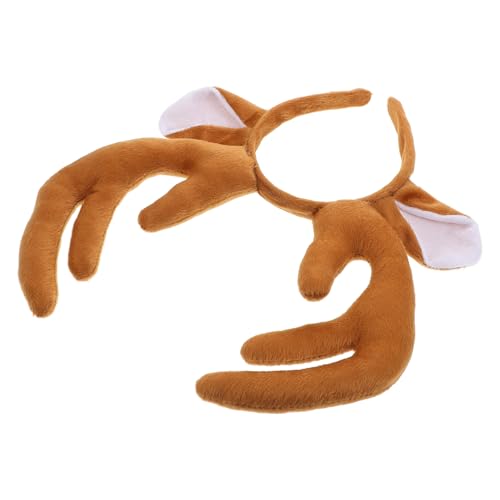 minkissy Rentiergeweih-stirnband Aus Plüsch Für Frauen Haarreif Mit Hirschohren Für Weihnachts-kostümzubehör Festival-accessoire Für Weihnachtsfeiern Und Geburtstage von minkissy
