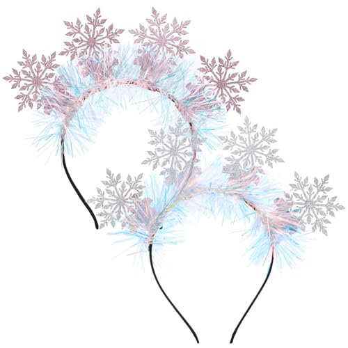 minkissy 2stücke Glitzerndes Schneeflocken Stirnband Für Weihnachten Funktionsfähige Haaraccessoires Für Cosplay Und Festlichkeiten Für Partys Und Feiertagsfeiern von minkissy