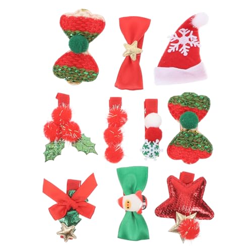 minkissy Weihnachts-haarnadel-set Für Kinder 10 Clips Stilvolles Design Modische Haarnadel-haarspangen Für Mädchen Verleihen Ihrem Look Anmut von minkissy