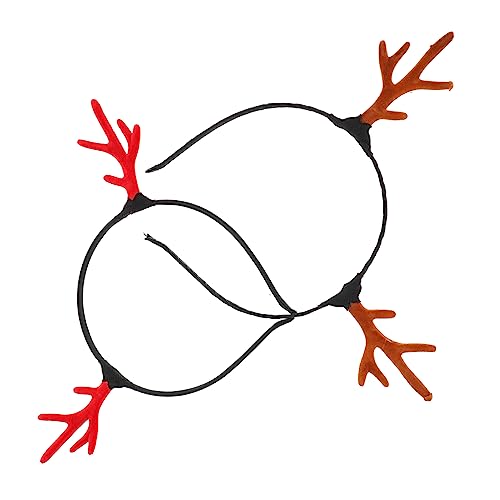 minkissy Weihnachts-kopfschmuck für Jungen und Mädchen Rentiergeweih Einzigartiges Festival-haarband Rotes und Braunes Haarornament von minkissy