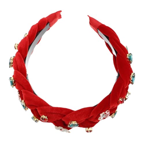 minkissy Weihnachts-kristall-haarband Für Damen Festliche Dekoration Mit Schneeflocken Und Breitem Design Für Weihnachtsfeiern Und Feierlichkeiten Rot von minkissy