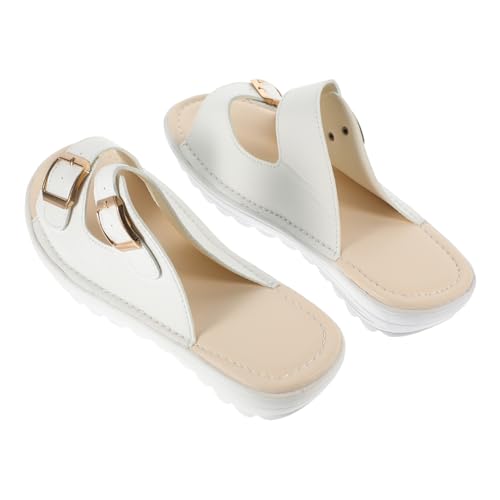 minkissy Weiße Damen Sandalen Sommer Echtleder Flache Sandaletten mit Keilabsatz Leichte Atmungsaktive Strandpantoletten für Freizeit und Alltag minkissy Weiße Damen Sandalen Sommer Echtleder Flache Sandaletten mit Keilabsatz Leichte Atmungsaktive Strandpantoletten für Freizeit und Alltag von minkissy