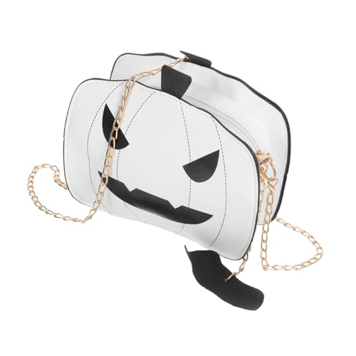 minkissy Weiße Halloween Umhängetasche Damen Kürbisförmige Crossbody Tasche Verstellbar Leicht Halloween Party Candy Bag Mädchen Messenger Bag von minkissy