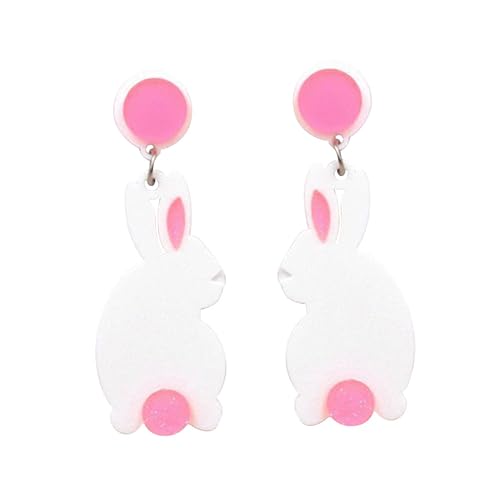 minkissy Weiße Kaninchen Ohrstecker Damen Leicht Modisch Langlebig Einzigartiges Design Leichte Ohrringe für Alltag und Party für Frauen Freundin Freundin von minkissy