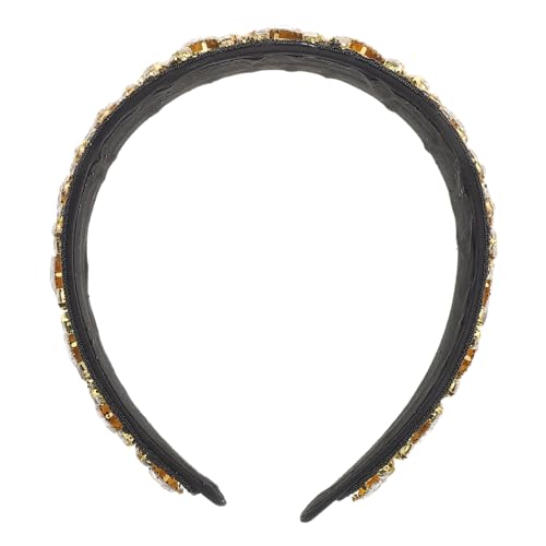 minkissy Weißes Haarschmuck Stirnband mit Breitem Rand und Funkelnden Strasssteinen Barockes Design Stabiler Haarreifen für Hochzeiten Festliche Anlässe und Brautaccessoires von minkissy