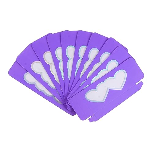 minkissy 10stücke Herzform Wimpern Aufbewahrungsboxen Papier Wimpern Etui Mit Sichtfenster Leichte Und Praktische Aufbewahrung Für Falsche von minkissy