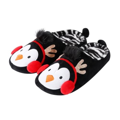minkissy Winter Hausschuhe Pinguin design Rutschfest Bequem Warm Unisex Indoor Slipper für Damen und Herren Komfortable Pantoffeln für Zuhause und Freizeit von minkissy