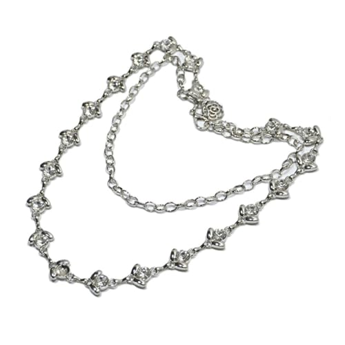 minkissy Wunderschöne Taillenkette für Damen mit Funkelnden Strasssteinen Modische Ethno Metallkette als Schmuckgürtel für Kleider Vielseitig Kombinierbarer Body Chain in Silber Elegant von minkissy