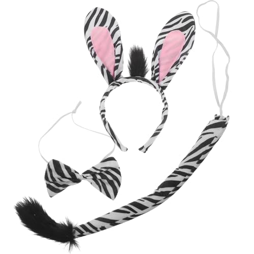 minkissy Zebra Kostümset Mit Ohrenhaarreifen Fliege Und Für Tiermottopartys Karneval Und Cosplay-events Aus Hautfreundlichen Materialien Gefertigt von minkissy
