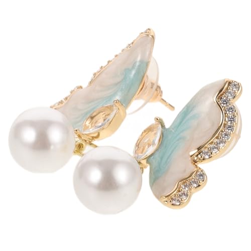 minkissy Zircon Ohrhänger mit Perlen Damen Ohrringe mit Silberstift Elegant Schimmernde Schmuckaccessoires für Frauen Vielseitig Tragbar Perfektes für Alltag und Besondere Anlässe von minkissy