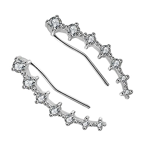 minkissy Zirkonia Ohrstecker Ohrklemme Damen Ohrschmuck Elegant Funkelndes Design Hochzeit Party Alltag von minkissy
