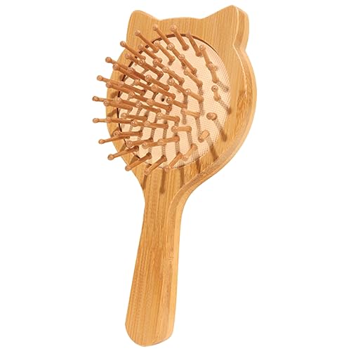 minkissy comb detangling scalp brush cute hair brush women hair brush women hairbrush cartoon hair brush hair brush for thin hair women brush grooming brush kitten women's small Bamboo von minkissy