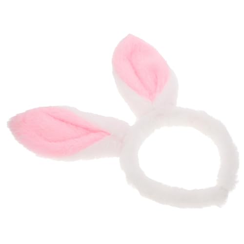 minkissy fasching haarschmuck faschings haarschmuck Tierkostüm weiße Hasenohren Raumzubehör rosa Haarschmuck Plüschstirnbänder für Damen Stirnbänder für Karikatur Stirnband Krone von minkissy