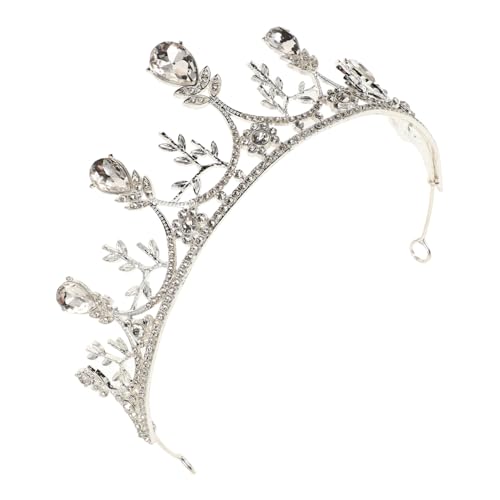 minkissy Brautkrone Mit Strasssteinen Für Hochzeit Abschlussball Und Festzug Kopfschmuck Aus Silber Für Frauen Und Mädchen von minkissy