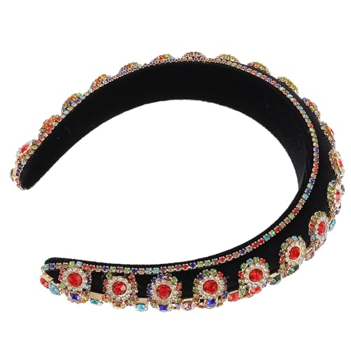 minkissy Strass Stirnband Mode Stirnbänder für Frauen Kopf Wraps Diamant Stirnband Elegante Kopfschmuck Perle Stirnbänder für Frauen Vintage Ethnische Stirnband Frau Stoff Voller Diamant Russland von minkissy