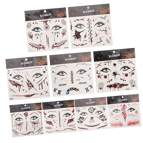 minkissy up Sticker Realistische Narbenaufkleber Halloween Make-up-aufkleber für Körper Arme Beine und Gesicht 9 Blatt Set von minkissy