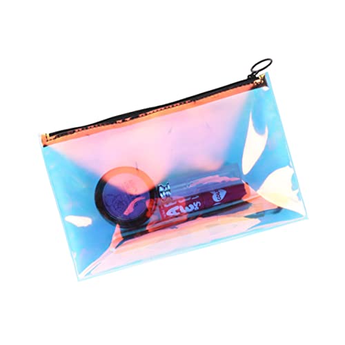 minkissy wasserdichte Aufbewahrungstasche Klare Schminktasche Reisekosmetiktaschen holografische Clutch Geldbörse Kosmetiktasche Organizer tragbare Schminktasche Reißverschlusstasche Reisen von minkissy