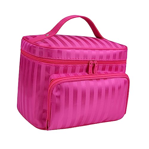 minkissy Großkapazität Reisemake-up-Tasche Mit Reißverschluss Make-up-Organizer Für Damen Reisen Camping Ausflüge Make-up-etui Mit Fächern Für Kosmetika Und Toilettenartikel von minkissy