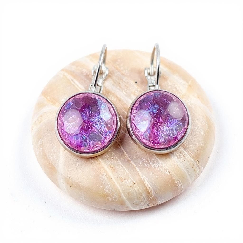 Lila Ohrringe Hängend Mid Century Modern, Handgemachte Die Dein Outfit Pimpen von minnasglueck