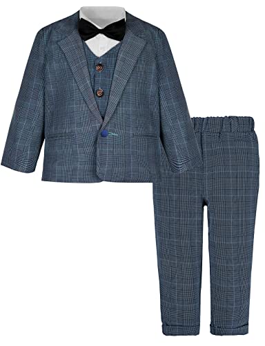 mintgreen Baby Junge Blazer Anzüge Formell Hochzeit Weste Outfit Krawatte Satz, Marine, 2-3 Jahre, 100 von mintgreen