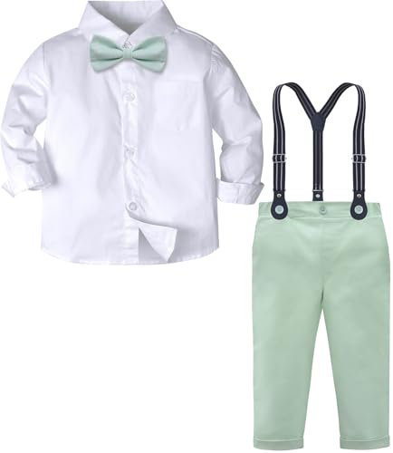mintgreen Baby Junge Gentleman Anzug, Kleinkind Kind Hochzeit Hosenträger Hose Kleidung Sets, MintGreen, 4-5 Jahre, 120 von mintgreen
