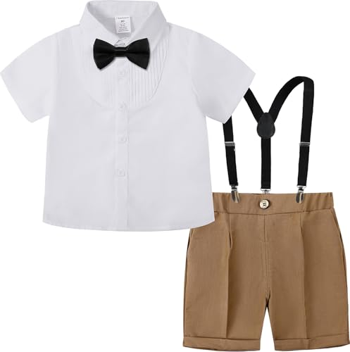 mintgreen Baby Jungen Anzüge, Neugeborenes Kurzarm Faltetes Hemd Hose Taufe Gentleman Outfit Set,Braun, 86-92, 90 mintgreen Baby Jungen Anzüge, Neugeborenes Kurzarm Faltetes Hemd Hose Taufe Gentleman Outfit Set,Braun, 86-92, 90 von mintgreen