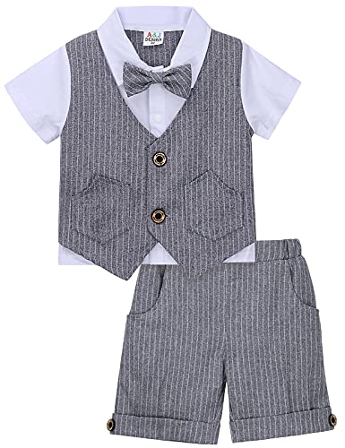 mintgreen Baby Jungs Herren Hochzeits Anzug Sets, Dunkelgrau, 9-12 Monate von mintgreen