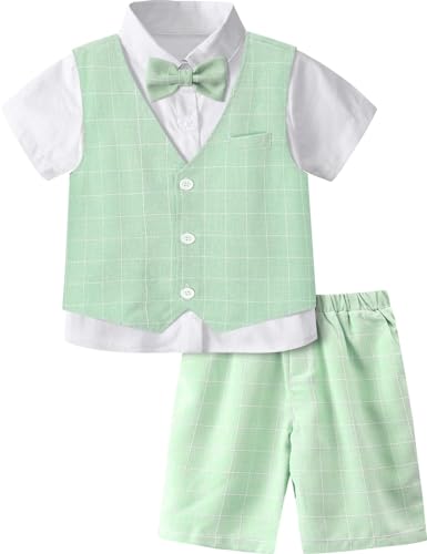 mintgreen Kinder Anzug Junge Hochzeit, Gentleman Formal Outfits Kurzärmeliges Hemd Shorts Weste Bowtie Satz, Mintgrün, 10-11 Jahre, 150 mintgreen Kinder Anzug Junge Hochzeit, Gentleman Formal Outfits Kurzärmeliges Hemd Shorts Weste Bowtie Satz, Mintgrün, 10-11 Jahre, 150 von mintgreen