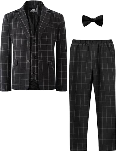 mintgreen Kinder Anzug Set Jungen, Formelle Anlässe Hochzeit Anzüge Für Tuxedo Blazer, Schwarz Grau, 10-11 Jahre, 150 von mintgreen