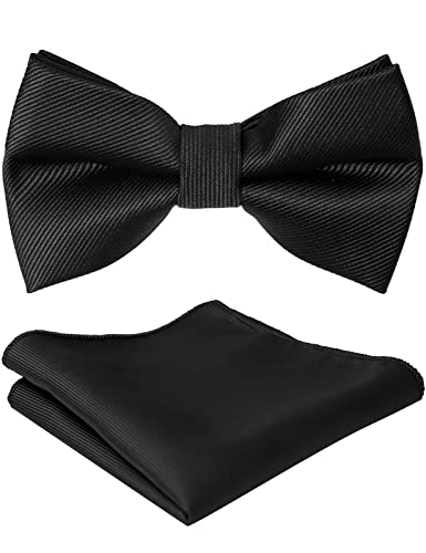 mintgreen Kinder Jungen Fliege & Einstecktuch Erwachsene Kinder für Hochzeitsfeier Einstellbarem Vorgebundene Fliege, Schwarz von mintgreen