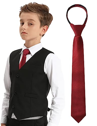 mintgreen Kinder Jungen Krawatte Vorgebunden Krawatte Einstellbar Schule Krawatten Formale Krawatte für Mädchen Hochzeits Schuluniform, Dunkelrot, 15 Inches mintgreen Kinder Jungen Krawatte Vorgebunden Krawatte Einstellbar Schule Krawatten Formale Krawatte für Mädchen Hochzeits Schuluniform, Dunkelrot, 15 Inches von mintgreen