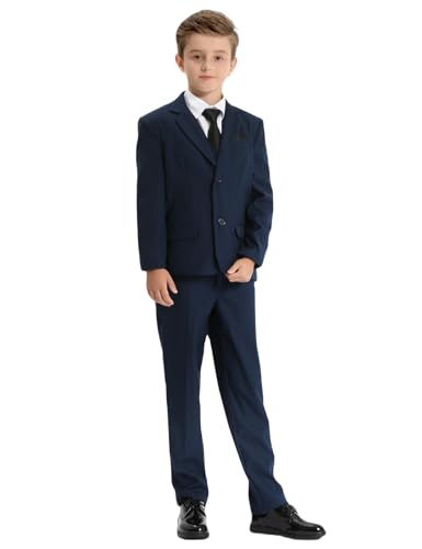 mintgreen Kinderanzug Set Jungen, Hochzeit Outfit Party Formaler Pagen-Smoking, Dunkle Marine, 128-134, Tag 8 von mintgreen