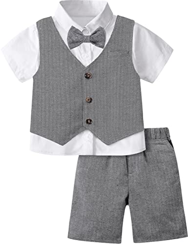 mintgreen Säugling Formell Anzug Kurzarm Set, Dunkelgrau, 3-4 Jahre, 110 von mintgreen