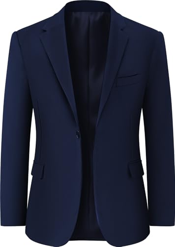 mintgreen Sakko Herren Blazer Slim Fit Einreihig mit Einem Knopf Business Hochzeit Einfarbig Anzugjacke, Marine Blau, XXL von mintgreen
