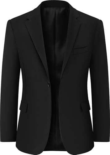 mintgreen Sakko Herren Blazer Slim Fit Einreihig mit Einem Knopf Business Hochzeit Einfarbig Anzugjacke, Schwarz, 3XL von mintgreen