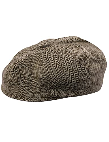 mintgreen Schiebermütze Kinder, Baby Jungen Fischgrät Tweed Schirmmütze Barett Newsboy Cap, Braun, 3-6 Monate von mintgreen