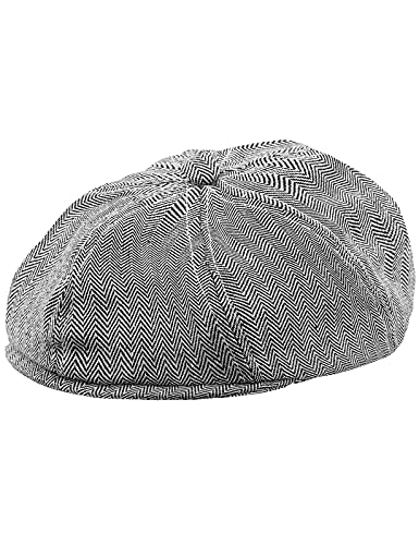 mintgreen Schiebermütze Kinder, Baby Jungen Fischgrät Tweed Schirmmütze Barett Newsboy Cap, Dunkelgrau, 1-2 Jahre von mintgreen