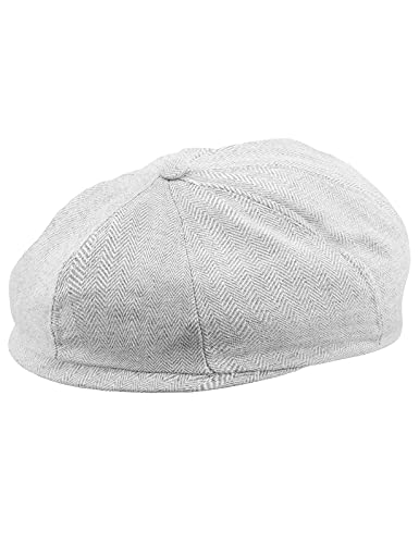 mintgreen Schiebermütze Kinder, Baby Jungen Fischgrät Tweed Schirmmütze Barett Newsboy Cap, Hellgrau, 3-6 Monate von mintgreen