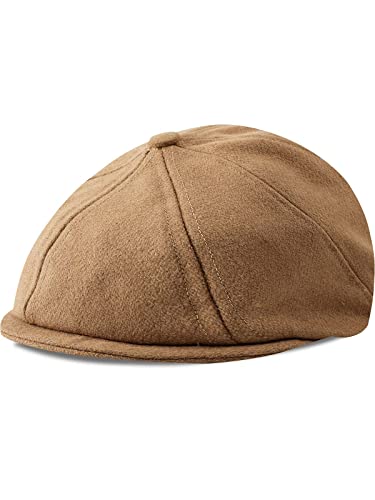 mintgreen Schiebermütze Kinder, Baby Wool Jungen Fischgrät Tweed Schirmmütze Barett Newsboy Cap, Kamel, 3-6 Monate von mintgreen