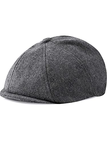 mintgreen Schiebermütze Kinder, Baby Wool Jungen Fischgrät Tweed Schirmmütze Barett Newsboy Cap, Wool Dunkel Grau, 4-5 Jahre, Tag 54 von mintgreen
