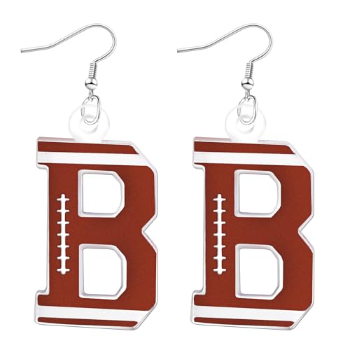 Mintolex Fußball-Anfangsbuchstaben-Ohrringe für Damen und Herren, Acryl, Buchstabe A-Z, baumelnde Ohrringe, personalisierbar, Alphabet, Sportschmuck, Acryl, Kein Edelstein Mintolex Fußball-Anfangsbuchstaben-Ohrringe für Damen und Herren, Acryl, Buchstabe A-Z, baumelnde Ohrringe, personalisierbar, Alphabet, Sportschmuck, Acryl, Kein Edelstein von mintolex