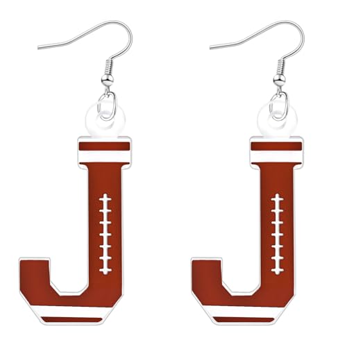 Mintolex Fußball-Anfangsbuchstaben-Ohrringe für Damen und Herren, Acryl, Buchstabe A-Z, baumelnde Ohrringe, personalisierbar, Alphabet, Sportschmuck, Acryl, Kein Edelstein Mintolex Fußball-Anfangsbuchstaben-Ohrringe für Damen und Herren, Acryl, Buchstabe A-Z, baumelnde Ohrringe, personalisierbar, Alphabet, Sportschmuck, Acryl, Kein Edelstein von mintolex