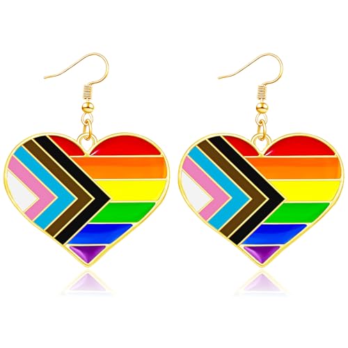 Mintolex Rainbow Pride Ohrringe für Frauen Edelstahl LGBT Ohrringe baumeln Gay Lesben Pride Monat Zubehör, Edelstahl, Kein Edelstein Mintolex Rainbow Pride Ohrringe für Frauen Edelstahl LGBT Ohrringe baumeln Gay Lesben Pride Monat Zubehör, Edelstahl, Kein Edelstein von mintolex