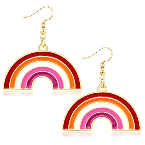 Mintolex Rainbow Pride Ohrringe für Frauen Edelstahl LGBT Ohrringe baumeln Gay Lesben Pride Monat Zubehör, Edelstahl, Kein Edelstein Mintolex Rainbow Pride Ohrringe für Frauen Edelstahl LGBT Ohrringe baumeln Gay Lesben Pride Monat Zubehör, Edelstahl, Kein Edelstein von mintolex